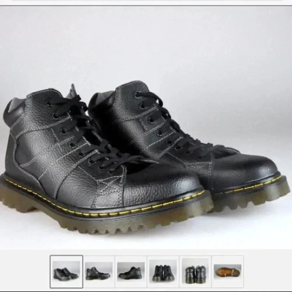 Vintage Dr Martens Harrisland Black Leather Work Boots